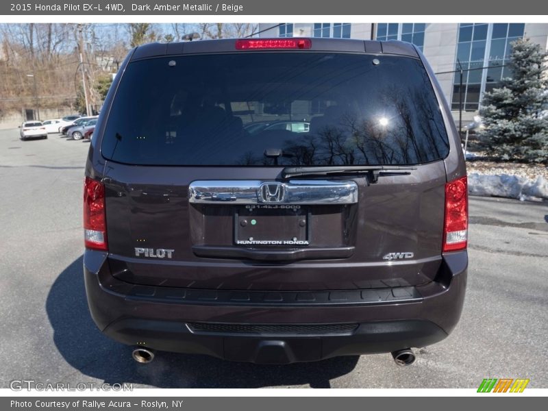 Dark Amber Metallic / Beige 2015 Honda Pilot EX-L 4WD