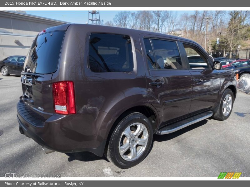 Dark Amber Metallic / Beige 2015 Honda Pilot EX-L 4WD