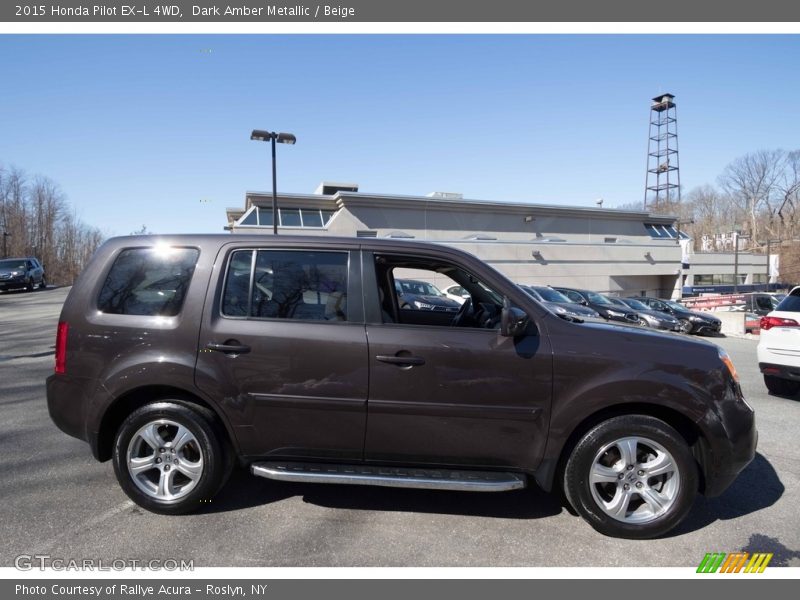 Dark Amber Metallic / Beige 2015 Honda Pilot EX-L 4WD