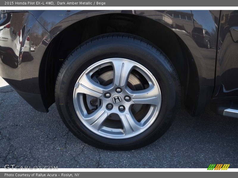 Dark Amber Metallic / Beige 2015 Honda Pilot EX-L 4WD