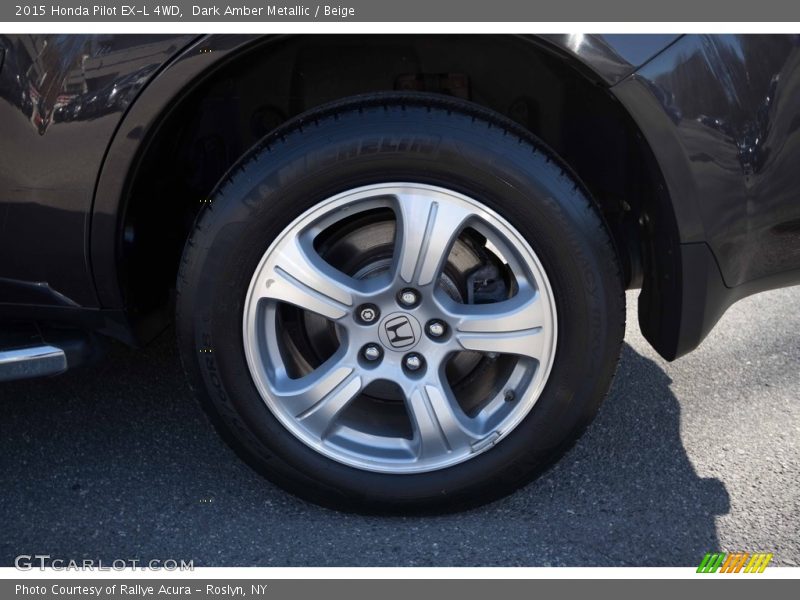 Dark Amber Metallic / Beige 2015 Honda Pilot EX-L 4WD