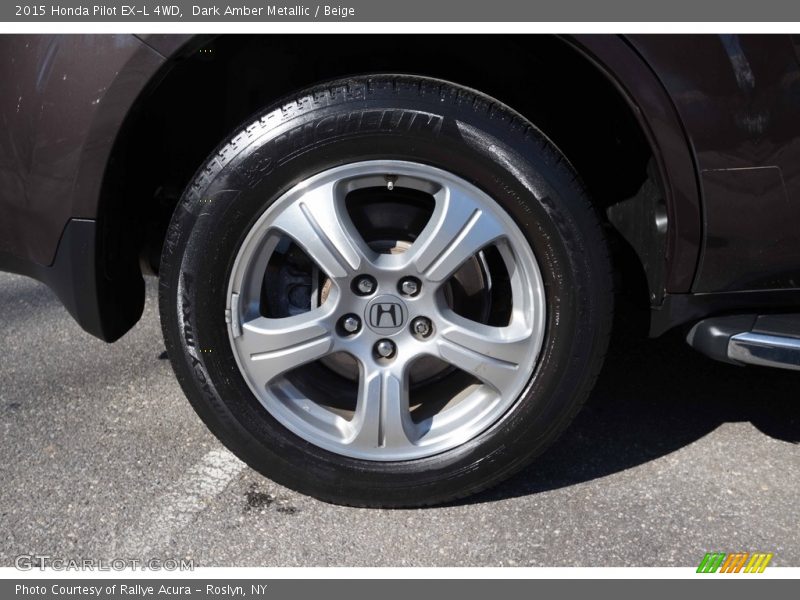 Dark Amber Metallic / Beige 2015 Honda Pilot EX-L 4WD