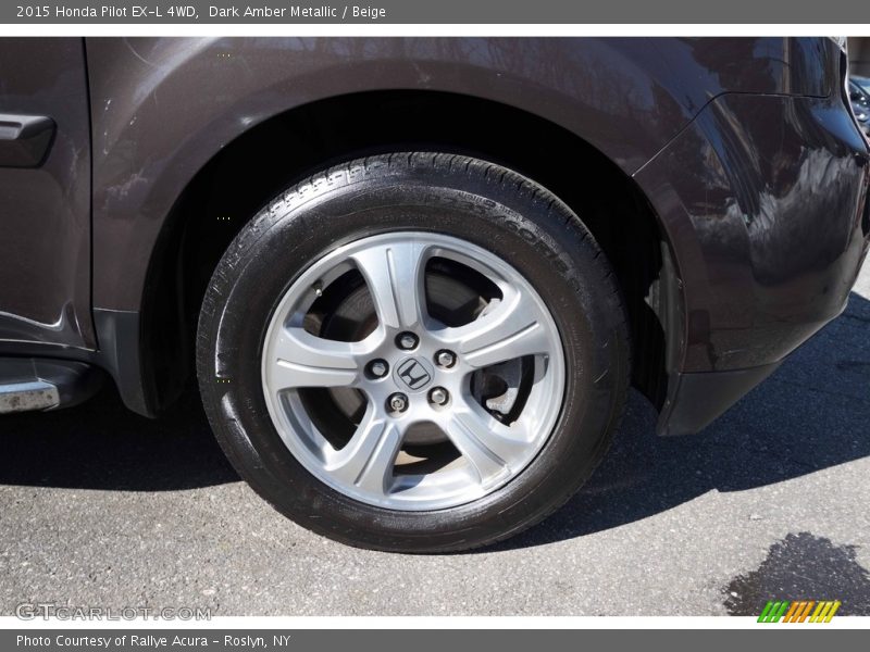 Dark Amber Metallic / Beige 2015 Honda Pilot EX-L 4WD