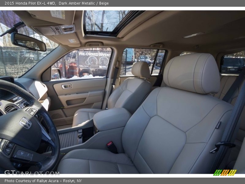 Dark Amber Metallic / Beige 2015 Honda Pilot EX-L 4WD