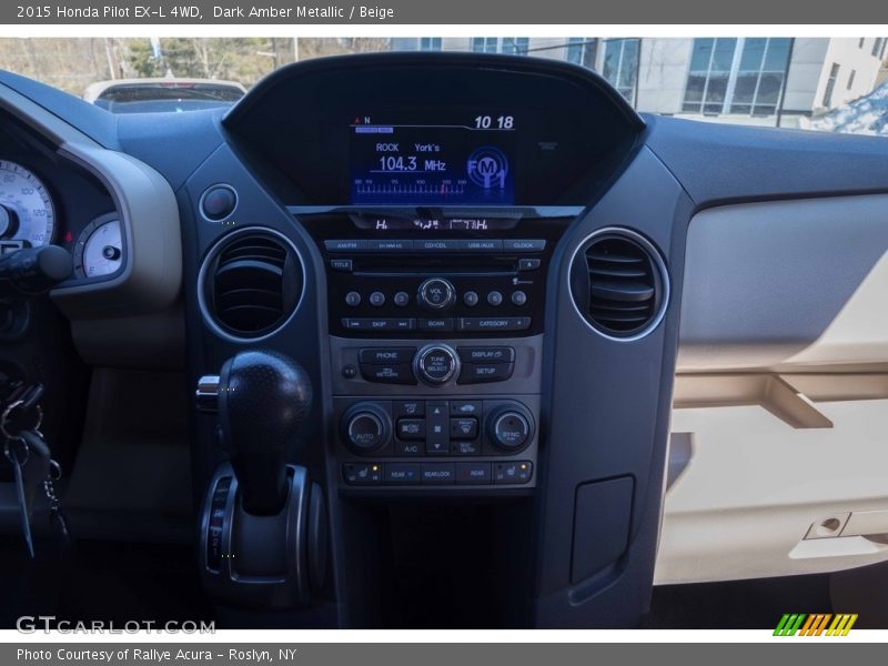 Dark Amber Metallic / Beige 2015 Honda Pilot EX-L 4WD