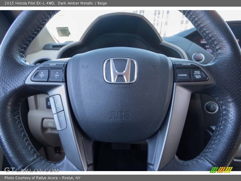 Dark Amber Metallic / Beige 2015 Honda Pilot EX-L 4WD
