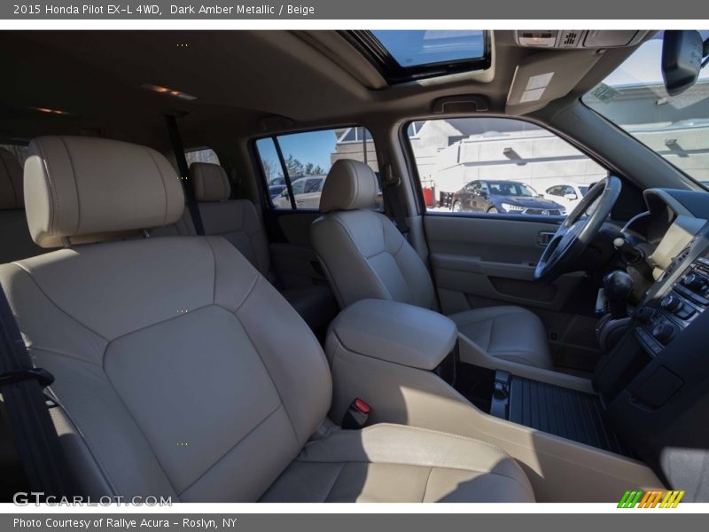 Dark Amber Metallic / Beige 2015 Honda Pilot EX-L 4WD