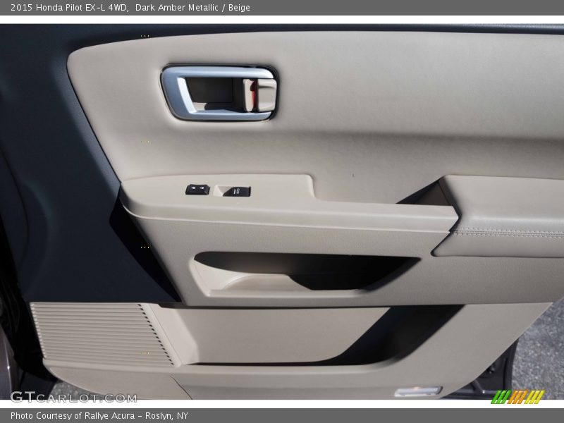 Dark Amber Metallic / Beige 2015 Honda Pilot EX-L 4WD