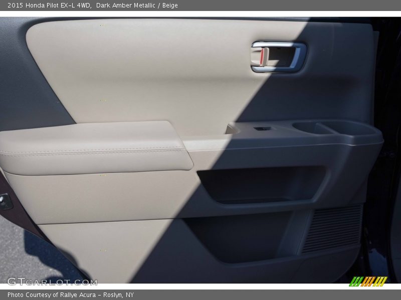Dark Amber Metallic / Beige 2015 Honda Pilot EX-L 4WD