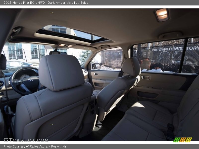 Dark Amber Metallic / Beige 2015 Honda Pilot EX-L 4WD