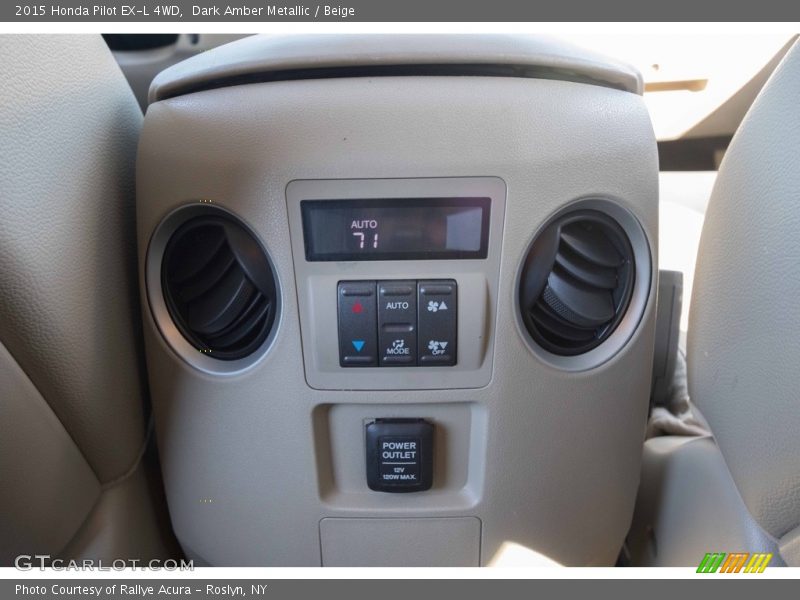 Dark Amber Metallic / Beige 2015 Honda Pilot EX-L 4WD