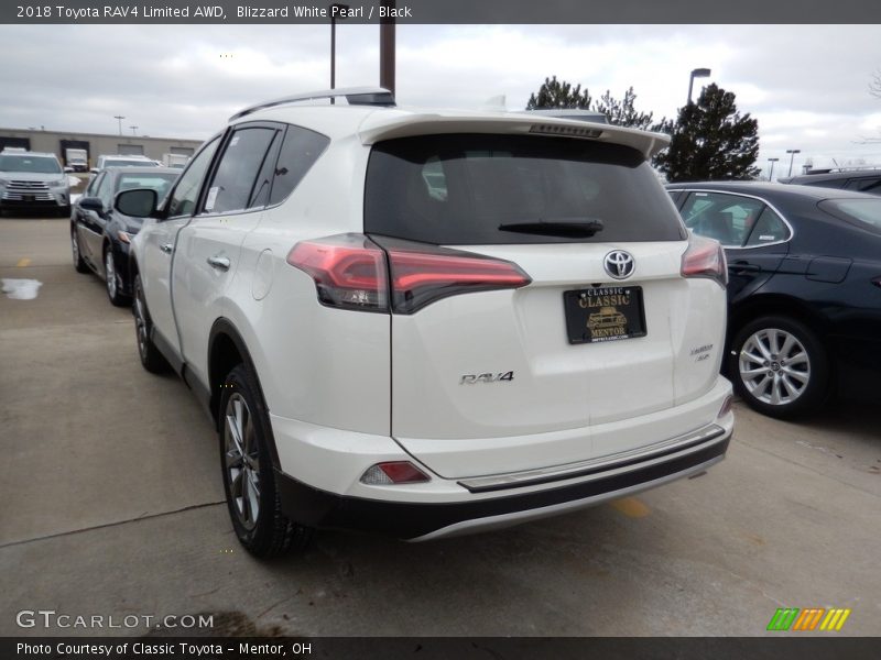 Blizzard White Pearl / Black 2018 Toyota RAV4 Limited AWD