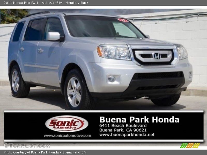 Alabaster Silver Metallic / Black 2011 Honda Pilot EX-L