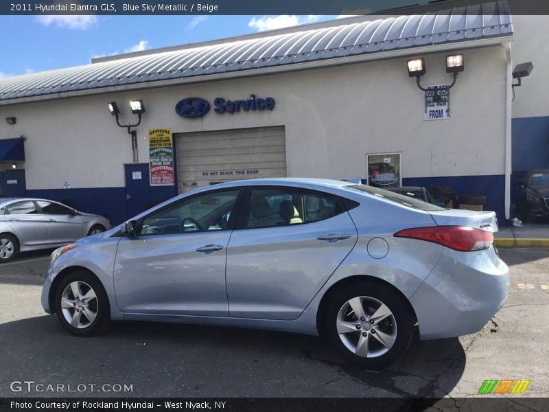 Blue Sky Metallic / Beige 2011 Hyundai Elantra GLS