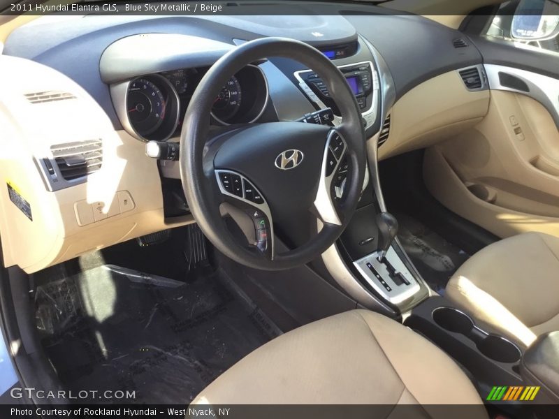 Blue Sky Metallic / Beige 2011 Hyundai Elantra GLS
