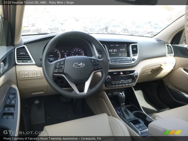 Ruby Wine / Beige 2018 Hyundai Tucson SEL AWD