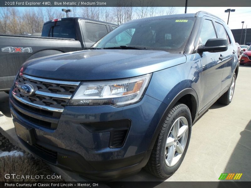 Blue Metallic / Medium Stone 2018 Ford Explorer 4WD