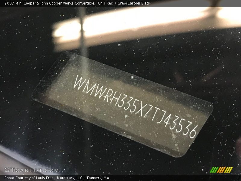 Chili Red / Grey/Carbon Black 2007 Mini Cooper S John Cooper Works Convertible