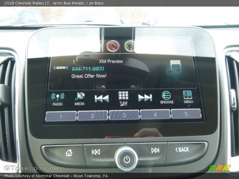 Arctic Blue Metallic / Jet Black 2018 Chevrolet Malibu LT