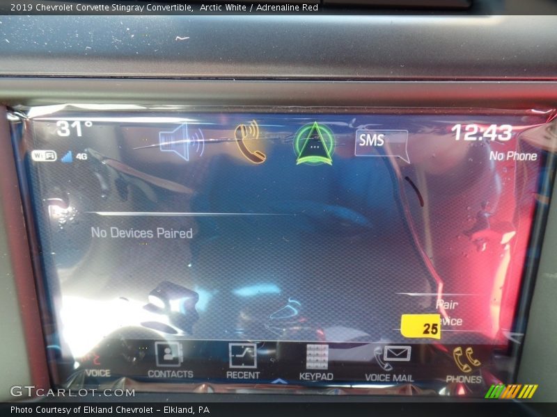 Arctic White / Adrenaline Red 2019 Chevrolet Corvette Stingray Convertible