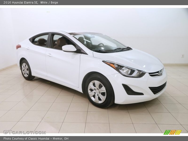 White / Beige 2016 Hyundai Elantra SE