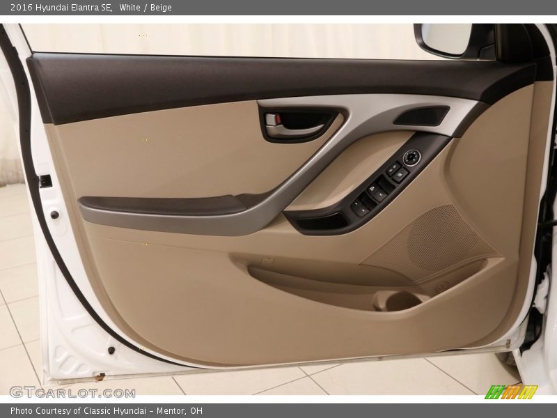 White / Beige 2016 Hyundai Elantra SE