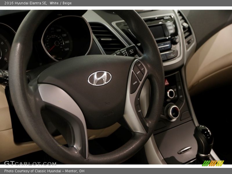 White / Beige 2016 Hyundai Elantra SE