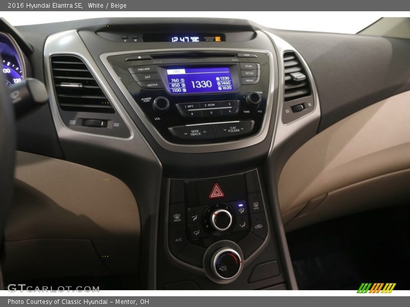 White / Beige 2016 Hyundai Elantra SE