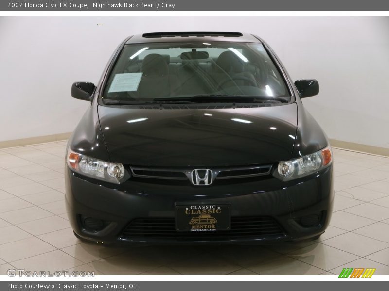 Nighthawk Black Pearl / Gray 2007 Honda Civic EX Coupe