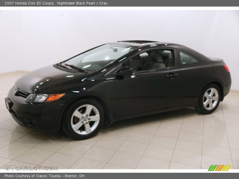 Nighthawk Black Pearl / Gray 2007 Honda Civic EX Coupe