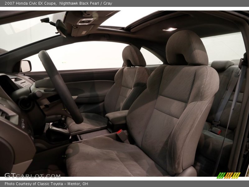 Nighthawk Black Pearl / Gray 2007 Honda Civic EX Coupe