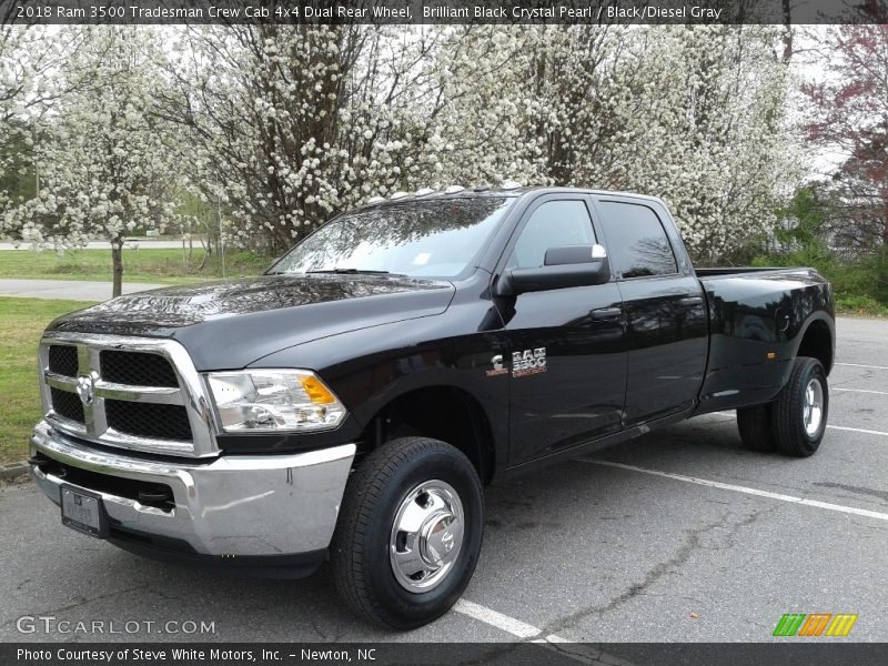 Brilliant Black Crystal Pearl / Black/Diesel Gray 2018 Ram 3500 Tradesman Crew Cab 4x4 Dual Rear Wheel