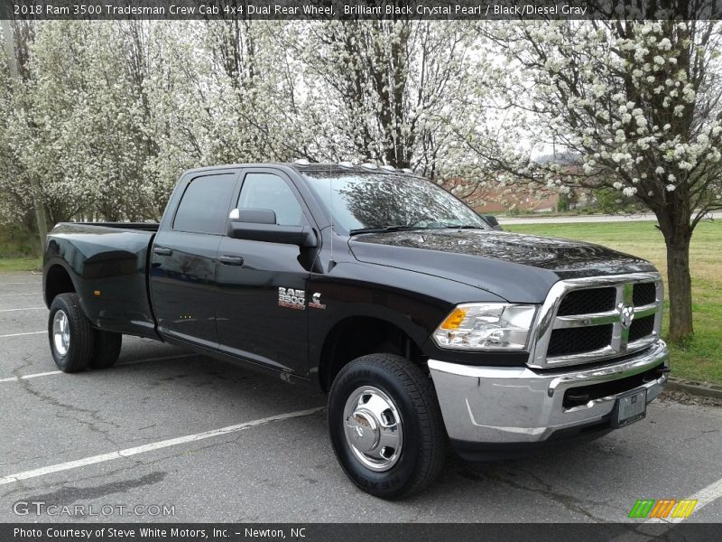 Brilliant Black Crystal Pearl / Black/Diesel Gray 2018 Ram 3500 Tradesman Crew Cab 4x4 Dual Rear Wheel