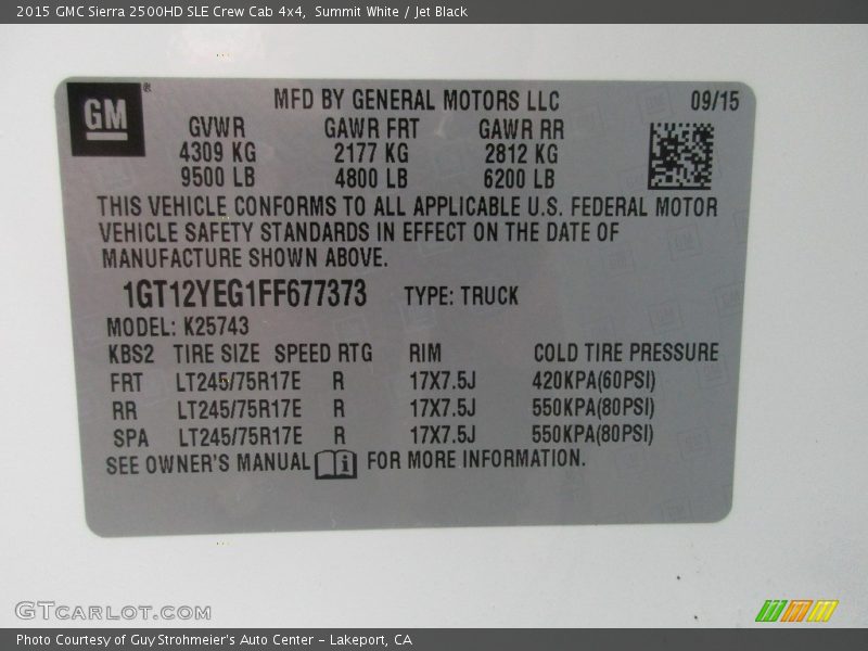 Summit White / Jet Black 2015 GMC Sierra 2500HD SLE Crew Cab 4x4