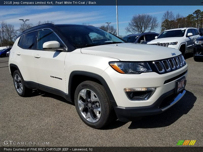 Pearl White Tri–Coat / Black 2018 Jeep Compass Limited 4x4