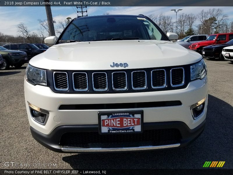 Pearl White Tri–Coat / Black 2018 Jeep Compass Limited 4x4