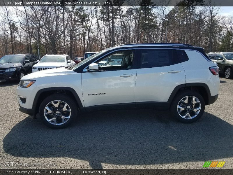 Pearl White Tri–Coat / Black 2018 Jeep Compass Limited 4x4