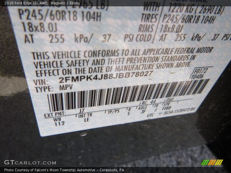 Magnetic / Ebony 2018 Ford Edge SEL AWD