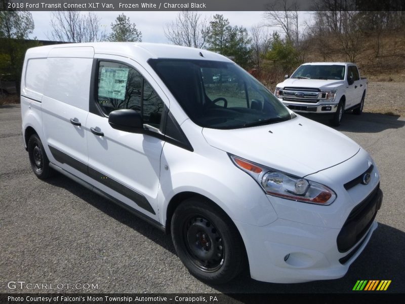 Frozen White / Charcoal Black 2018 Ford Transit Connect XLT Van