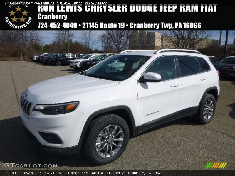 Bright White / Black 2019 Jeep Cherokee Latitude Plus 4x4