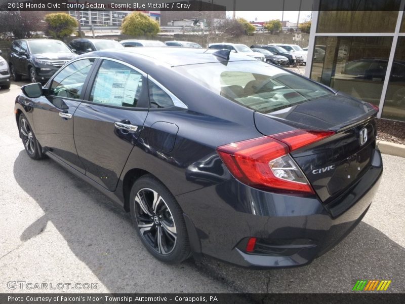 Cosmic Blue Metallic / Gray 2018 Honda Civic Touring Sedan