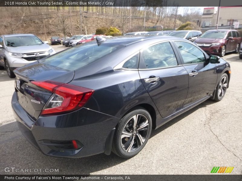 Cosmic Blue Metallic / Gray 2018 Honda Civic Touring Sedan