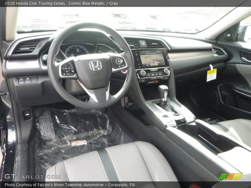 Cosmic Blue Metallic / Gray 2018 Honda Civic Touring Sedan