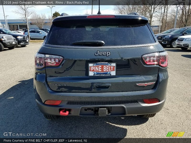 Rhino / Black/Ruby Red 2018 Jeep Compass Trailhawk 4x4