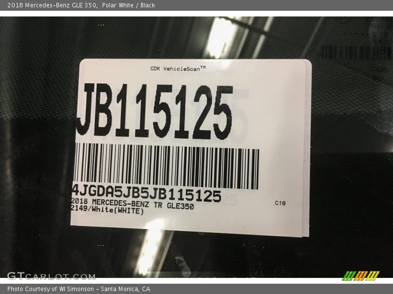 Polar White / Black 2018 Mercedes-Benz GLE 350
