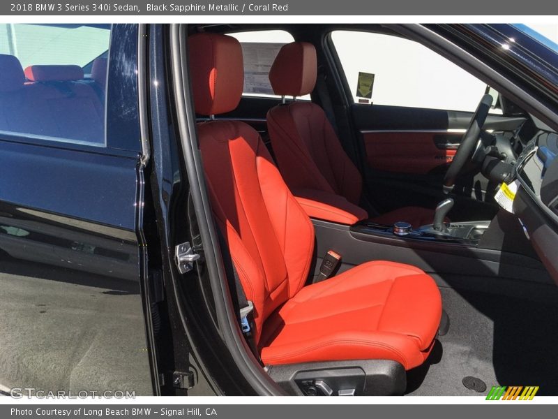 Black Sapphire Metallic / Coral Red 2018 BMW 3 Series 340i Sedan