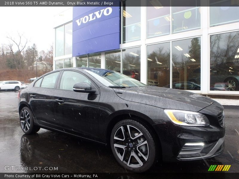 Onyx Black Metallic / Beige 2018 Volvo S60 T5 AWD Dynamic