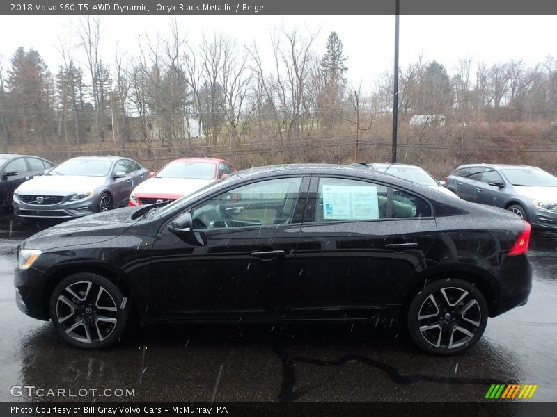 Onyx Black Metallic / Beige 2018 Volvo S60 T5 AWD Dynamic