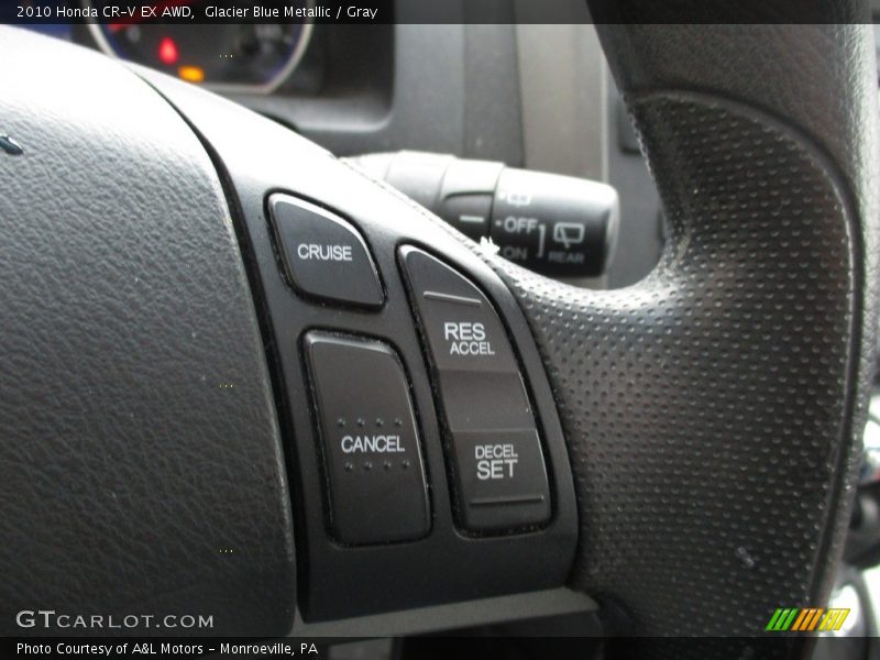 Glacier Blue Metallic / Gray 2010 Honda CR-V EX AWD