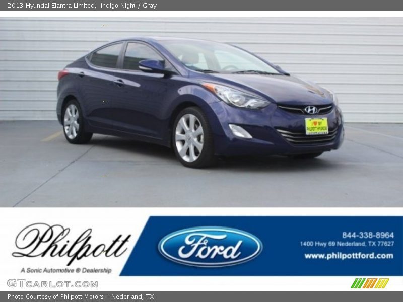 Indigo Night / Gray 2013 Hyundai Elantra Limited